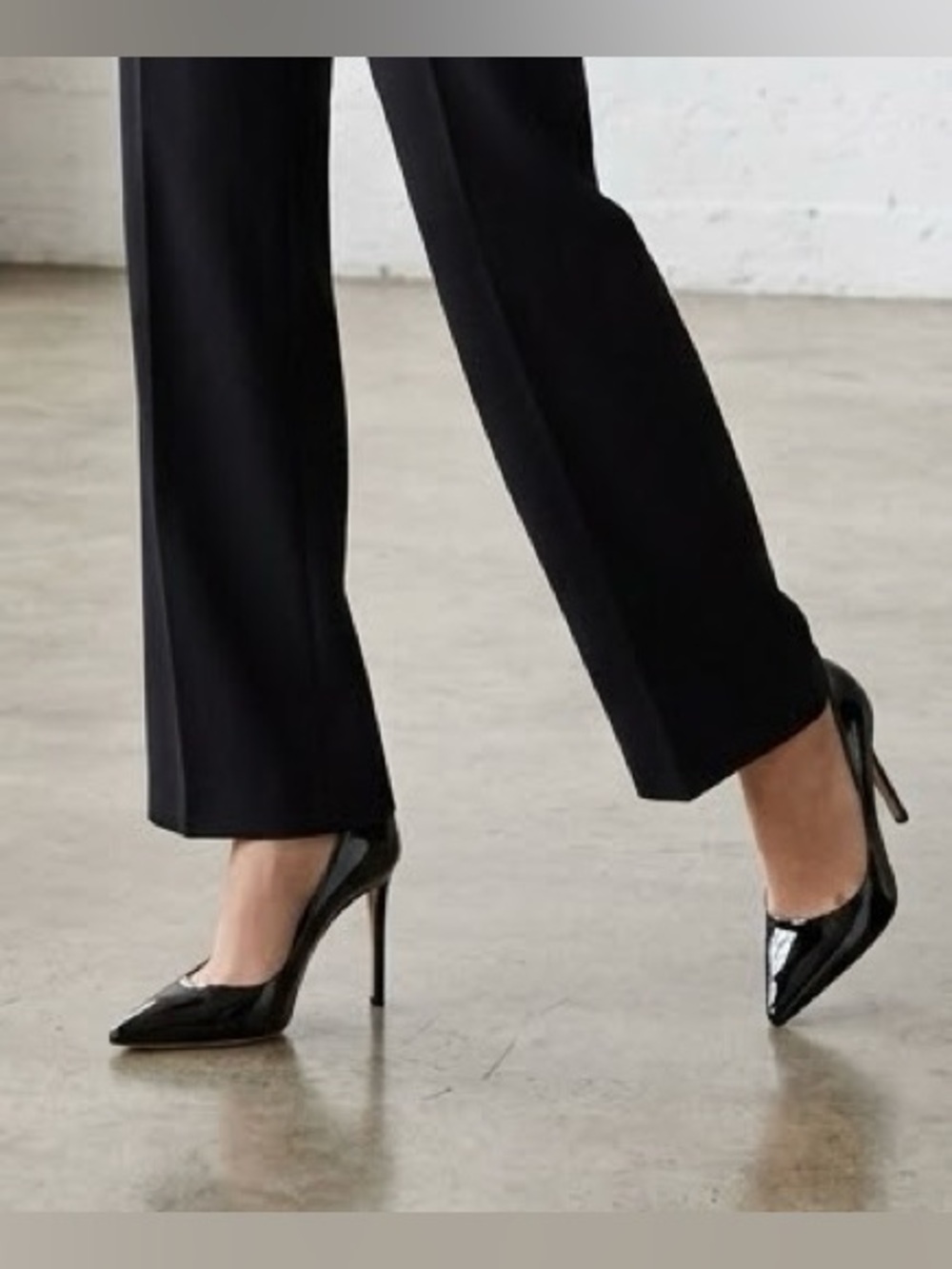 Jimmy Choo Black Patent Leather Pointed Toe Pumps Size 37.5